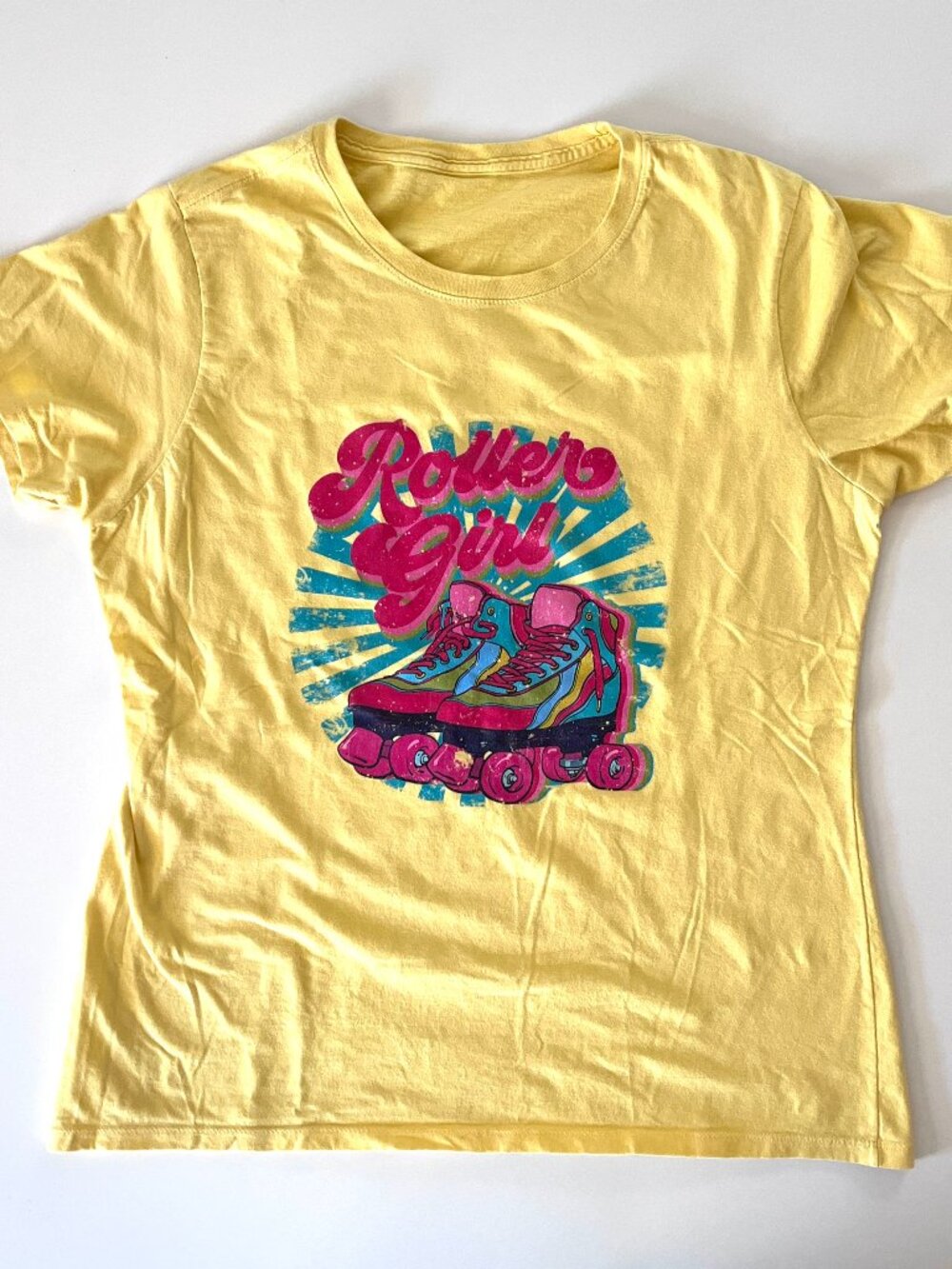 Roller Girl Women's short sleeve T-shirt tee bright yellow Med